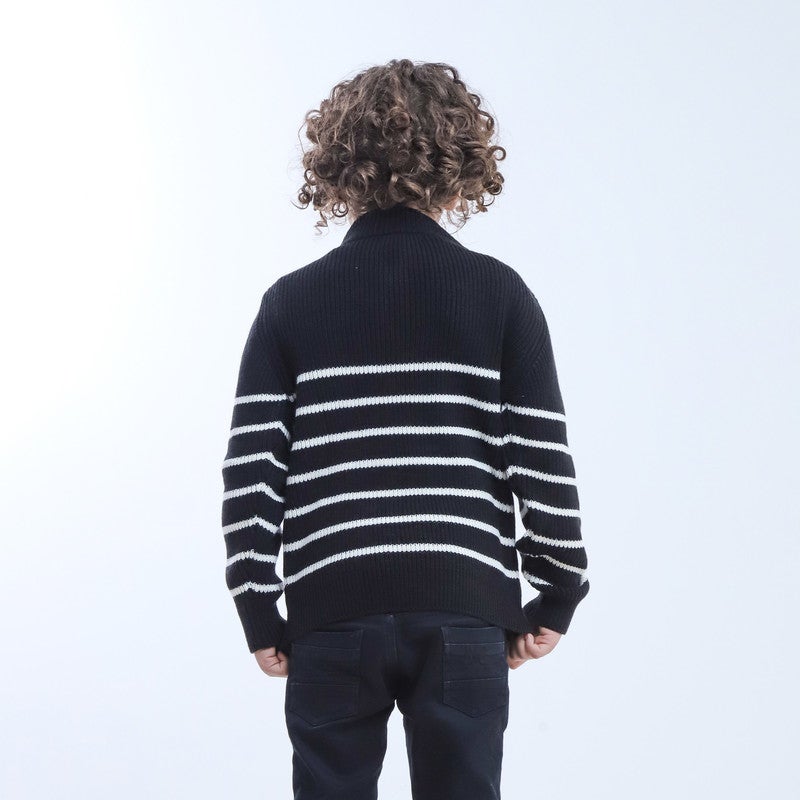 بيبو بلوفر اولادي مقلم أكمام طويلة_اسود - Image 4